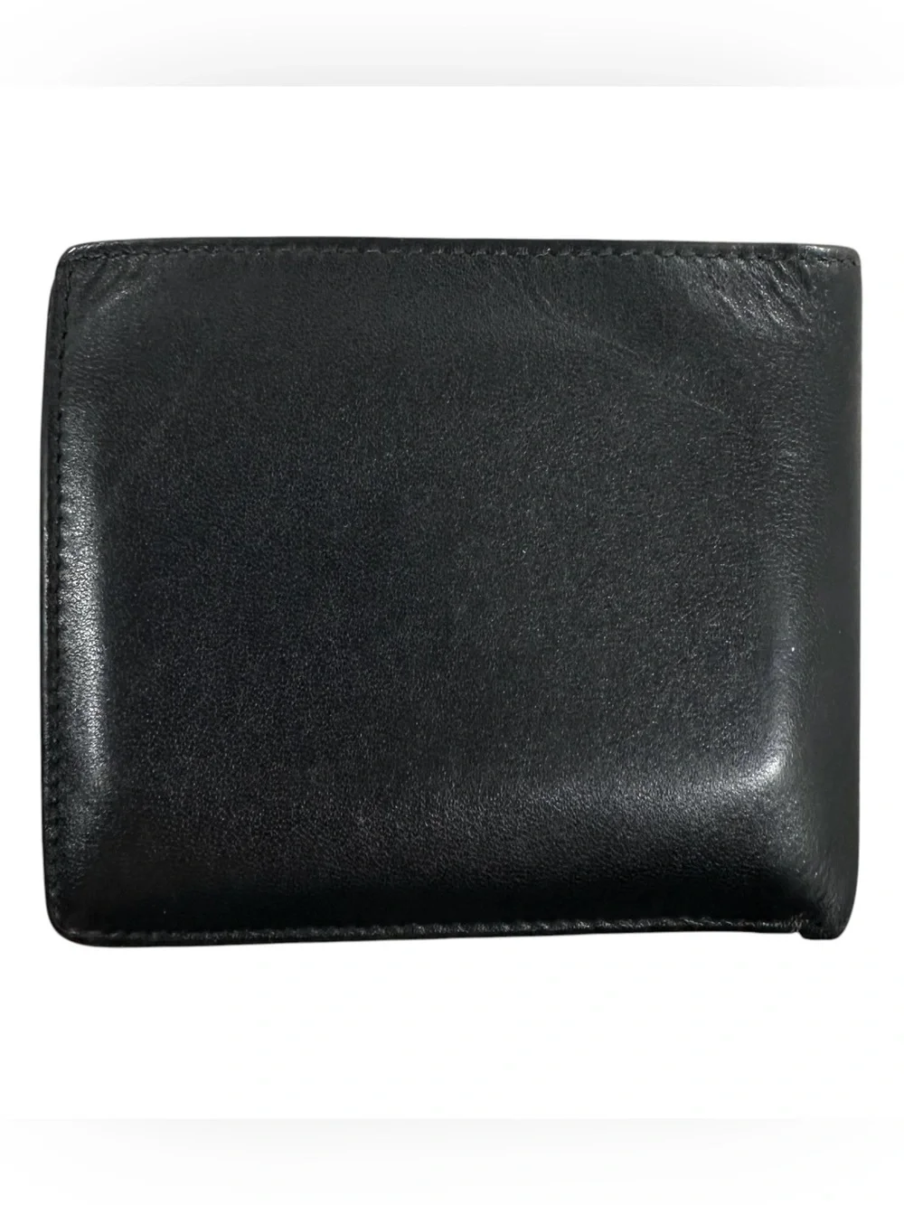 Balenciaga Black Leather & White Spell Out Bifold Wallet